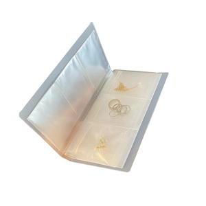 Portable transparent PVC jewelry organizer book for anti-oxidation earring and necklace storage