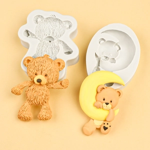 DIY teddy bear silicone mold set for chocolate fondant and cake decorating creative bears