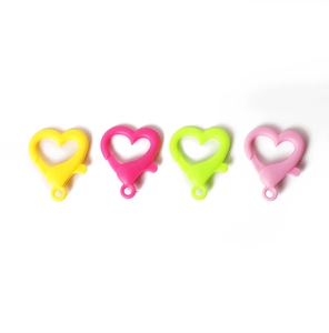 Colorful heart-shaped acrylic lobster clasps for DIY handmade jewelry crafting projects