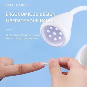 Lampe LED ongles blanche avec col de cygne flexible à 360 degrés pour catalyser
