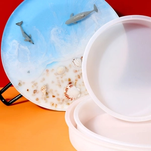 Grote ronde siliconen mal voor DIY hars riviertafels en decoratieve zeedierentrays