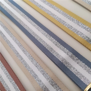 Adjustable striped shoulder straps with metallic glitter thread for cross body bags