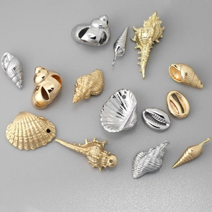 Various shell charms in 18k gold and silver plating for DIY jewelry making