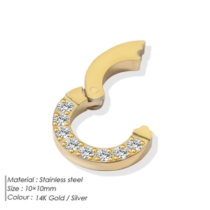 Gold stainless steel universal clasp with crystals for necklace DIY jewelry finding
