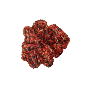 Chouchou élégant en tweed à carreaux rouge et noir avec des accents de fils dorés