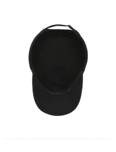 Detail view of cotton patrol cap interior showing fabric lining and metal buckle