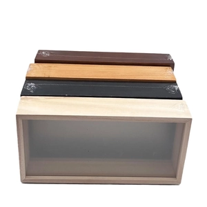 Hollow acrylic floating frames for dried flowers in four colors with wood finish