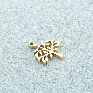 Rose gold stainless steel Tree of Life pendant displayed on a light blue textured background