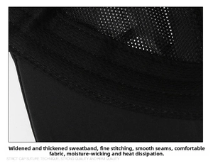 Detail of breathable mesh lining and reinforced stitching on the black newsboy cap