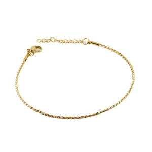 Bracelet pour femme en acier inoxydable plaqué or 18K avec fermoir mousqueton réglable