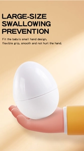 Detail view of large-size toy egg showing anti-swallowing safety feature for babies