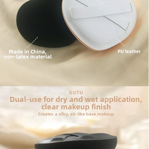 Detailed macro view of the heart-shaped marshmallow makeup puff with dual-use soft texture