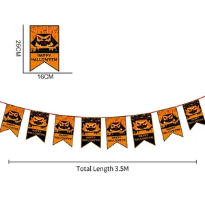 Détails de la bannière Halloween avec dimensions 26x16cm et longueur de 3,5m