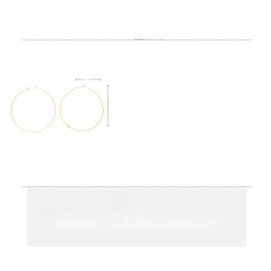 Detailed spec sheet for 6cm gold hoop earrings made of copper with 9.4g weight