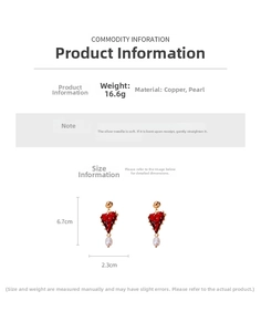 Detailed size and weight specs for vintage gold plated heart earrings with baroque pearls