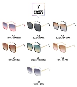 Colección de gafas de sol cuadradas de gran tamaño en siete colores con detalles de montura