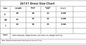 Tableau des tailles pour mini-robe sans manches rayée avec mesures en centimètres