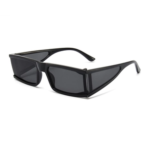 2025 Fashionable black square cat-eye sunglasses with UV protection for a trendy street look