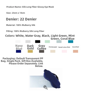 Detailed size chart for 22mm silk sleep mask made of 100% mulberry silk fabric