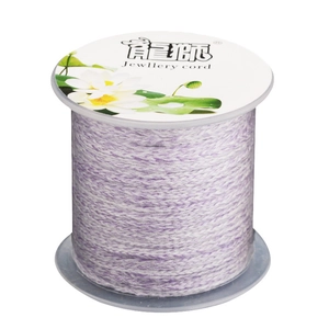 Flat 2x1mm light purple braided cotton cord roll for DIY jewelry and bracelet weaving