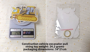 Construction vehicle party banner with excavator cards and tools for birthday decoration