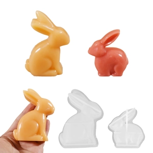 Easter Rabbit Silicone Mold DIY Candle Making Resin Casting Gypsum Ornament Bunny Shape Craft Tool Heat Resistant