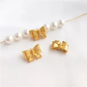 Ciondolo a Fiocco in Rame Perline Distanziatrici Vietnam Sand Oro Ritenzione Colore Componenti Gioielli Per Fai Da Te Collana Bracciale Accessorio