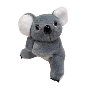Cute plush grey koala snap bracelet toy for kids with fluffy ears and soft fur