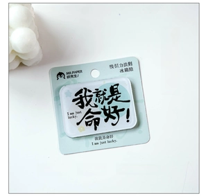 Detailed view of an acrylic motivational fridge magnet with stylish calligraphy design