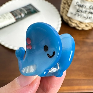 Cute blue whale cartoon hair claw clip made of translucent acetate material for women
