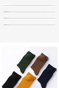 Tableau détaillé montrant 90% de coton et diverses couleurs unies pour chaussettes