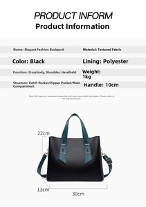 Tabella delle taglie della borsa tote bicolore con dimensioni 30x13x22cm e specifiche