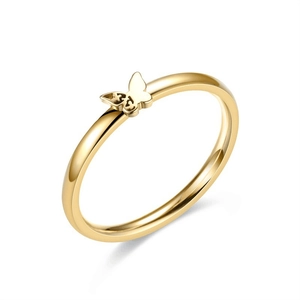 Butterfly Ring Titanium Steel Non-fading Minimalist Fresh Style Jewelry For Women Couple Fashion Finger Accessory