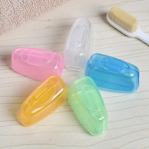 Set of 5 portable toothbrush head covers in various translucent colors for travel protection