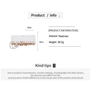 Size details of a 12-piece mixed gold hoop earring set with pearls and twisted metal