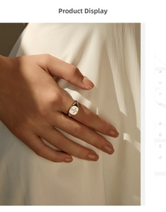 Detail of S925 silver signet ring with a micro-paved sparkling moissanite cross