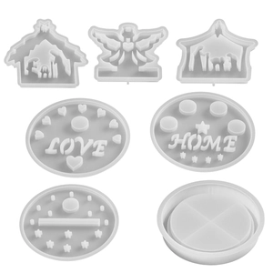 Silikonformen-Set für DIY-Harz-Engel und Love-Home-LED-Kerzenhalter-Sockel