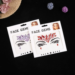 Kit de bijoux de visage avec strass violets et rouges pour maquillage yeux et front