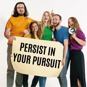 Five people wearing colorful 4-inch letter DIY stickers on various t-shirts in a studio
