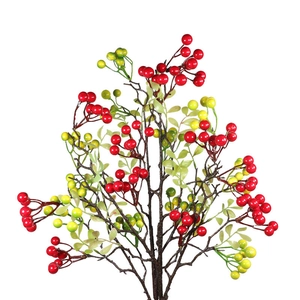 Artificial red and yellow berry stems in vibrant colors for home floral arrangement decor