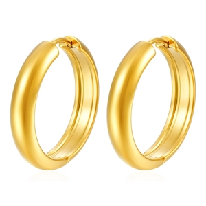 Orecchini a cerchio minimalisti tondi da 5MM in acciaio inossidabile placcato oro 18K
