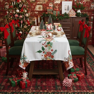 Mantel navideño con patrones de hombre de jengibre y bastones de caramelo para decoración festiva