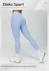 Macro shot of high-waist light blue yoga pants with premium elastic stitching and texture