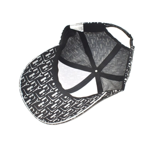 Casquette de baseball unisexe avec motif lettrage géométrique noir et blanc et doublure
