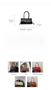Detailed size guide and material specifications for this vintage PU leather tote bag