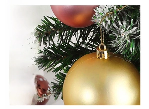 Palla di Natale in plastica appendibile, decorazione lucida per albero festivo e casa.