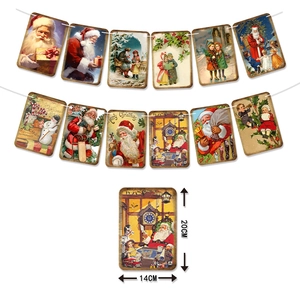 Bannière de Noël vintage avec cartes Joy & Peace pour décoration murale festive
