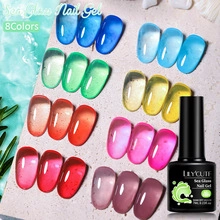 LILY'CUTE 7ml sea glass gel polish with 8-color translucent matte finish swatches