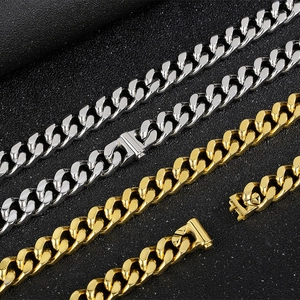 Mens Cuban Link Chain Necklace Stainless Steel Hip Hop Punk Style Streetwear Jewelry Bold Polished