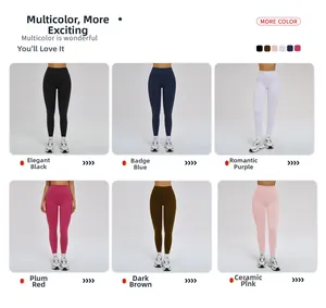 Legging de yoga taille haute disponible en noir bleu violet rouge marron et rose
